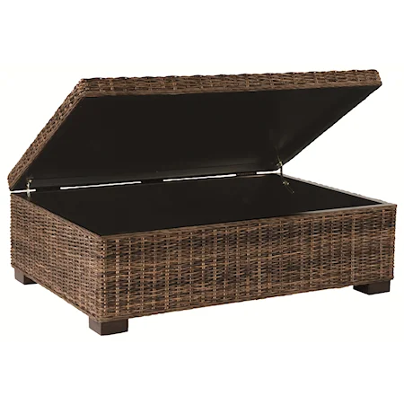 Rattan Trunk with Finished Interior Storage